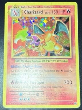 Charizard 11/108 rare XY Evolutions HoloFoil 2016 released moderately played MP